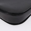 CELINE Horse Carriage Shoulder Bag Leather Black Gold Tone Auth 198510-15