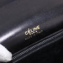 CELINE Horse Carriage Shoulder Bag Leather Black Gold Tone Auth 198510-18