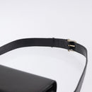 CELINE Horse Carriage Shoulder Bag Leather Black Gold Tone Auth 198510-8