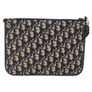 Christian Dior Trotter Canvas Shoulder Bag Navy Gold Tone Auth 198511A-2