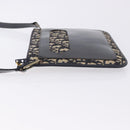 Christian Dior Trotter Canvas Shoulder Bag Navy Gold Tone Auth 198511A-4