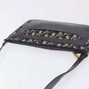 Christian Dior Trotter Canvas Shoulder Bag Navy Gold Tone Auth 198511A-6
