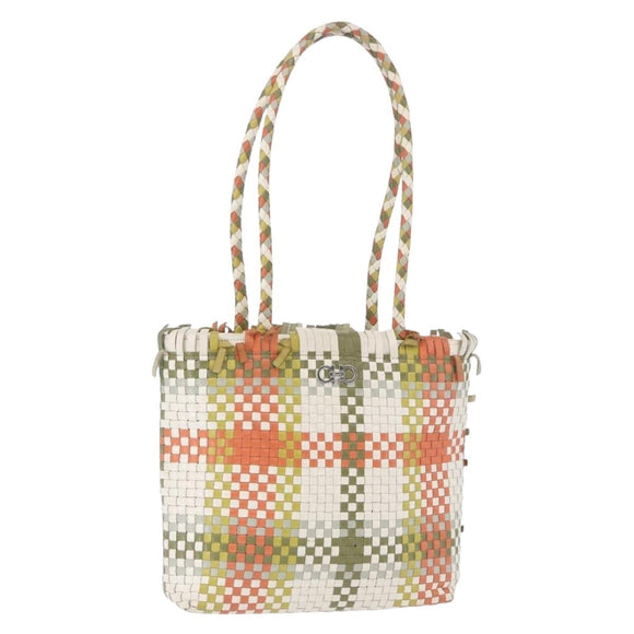 Salvatore Ferragamo Gancini Tote Bag Leather Multicolor Silver Auth 198515A