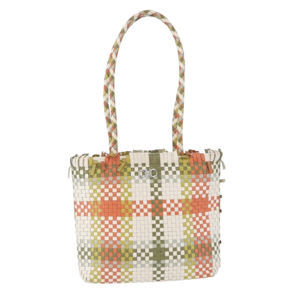 Salvatore Ferragamo Gancini Tote Bag Leather Multicolor Silver Auth 198515A