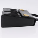 CELINE Hand Bag Leather Black Gold Tone Auth 198516V-3