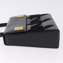 CELINE Hand Bag Leather Black Gold Tone Auth 198516V-4