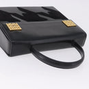 CELINE Hand Bag Leather Black Gold Tone Auth 198516V-6