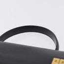 CELINE Hand Bag Leather Black Gold Tone Auth 198516V-8