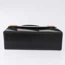 CELINE Hand Bag Leather Black Gold Tone Auth 198516V-5