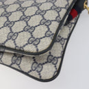 GUCCI GG Supreme Sherry Line Shoulder Bag PVC Navy Gold 904 02 035 Auth 198517-15
