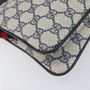 GUCCI GG Supreme Sherry Line Shoulder Bag PVC Navy Gold 904 02 035 Auth 198517-16