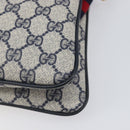 GUCCI GG Supreme Sherry Line Shoulder Bag PVC Navy Gold 904 02 035 Auth 198517-17