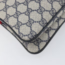 GUCCI GG Supreme Sherry Line Shoulder Bag PVC Navy Gold 904 02 035 Auth 198517-8