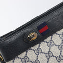 GUCCI GG Supreme Sherry Line Shoulder Bag PVC Navy Gold 904 02 035 Auth 198517-18