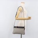 GUCCI GG Supreme Sherry Line Shoulder Bag PVC Navy Gold 904 02 035 Auth 198517-24