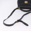 Salvatore Ferragamo Hand Bag Leather 2way Black Gold Tone Auth 198519-10