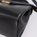 Salvatore Ferragamo Hand Bag Leather 2way Black Gold Tone Auth 198519-14
