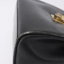 Salvatore Ferragamo Hand Bag Leather 2way Black Gold Tone Auth 198519-5