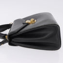 Salvatore Ferragamo Hand Bag Leather 2way Black Gold Tone Auth 198519-6