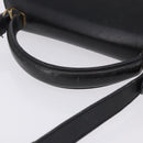 Salvatore Ferragamo Hand Bag Leather 2way Black Gold Tone Auth 198519-8