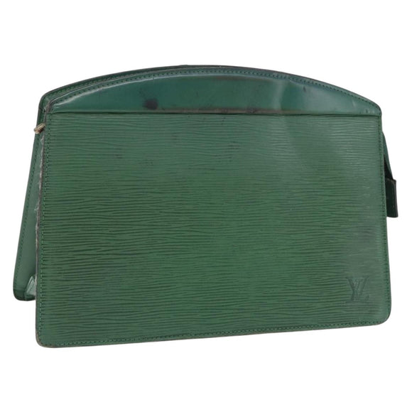 LOUIS VUITTON Epi Montaigne 27 Clutch Bag Green M52654 LV Auth 198520