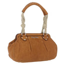 Miu Miu Hand Bag Leather Brown Silver Auth 198523A-1