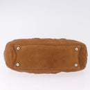 Miu Miu Hand Bag Leather Brown Silver Auth 198523A-6