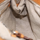 Miu Miu Hand Bag Leather Brown Silver Auth 198523A-20