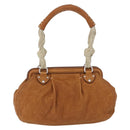 Miu Miu Hand Bag Leather Brown Silver Auth 198523A-2
