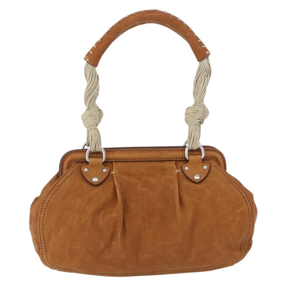 Miu Miu Hand Bag Leather Brown Silver Auth 198523A