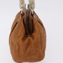 Miu Miu Hand Bag Leather Brown Silver Auth 198523A-4
