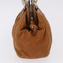 Miu Miu Hand Bag Leather Brown Silver Auth 198523A-5