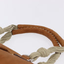 Miu Miu Hand Bag Leather Brown Silver Auth 198523A-9