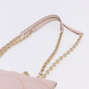 Salvatore Ferragamo Vala Chain Shoulder Bag Leather Pink Gold Tone Auth 198526A-10
