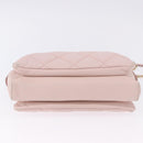 Salvatore Ferragamo Vala Chain Shoulder Bag Leather Pink Gold Tone Auth 198526A-11