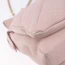 Salvatore Ferragamo Vala Chain Shoulder Bag Leather Pink Gold Tone Auth 198526A-14