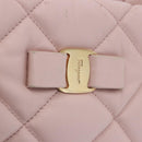 Salvatore Ferragamo Vala Chain Shoulder Bag Leather Pink Gold Tone Auth 198526A-17