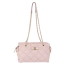 Salvatore Ferragamo Vala Chain Shoulder Bag Leather Pink Gold Tone Auth 198526A-2
