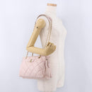 Salvatore Ferragamo Vala Chain Shoulder Bag Leather Pink Gold Tone Auth 198526A-25
