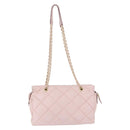 Salvatore Ferragamo Vala Chain Shoulder Bag Leather Pink Gold Tone Auth 198526A-3