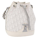 Christian Dior Trotter Romantic Chain Shoulder Bag PVC White Silver Auth 198528V-1