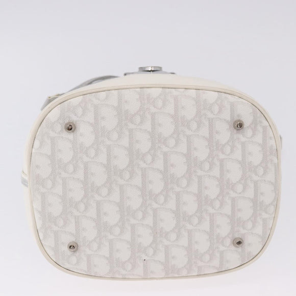 Christian Dior Trotter Romantic Chain Shoulder Bag PVC White Silver Auth 198528V