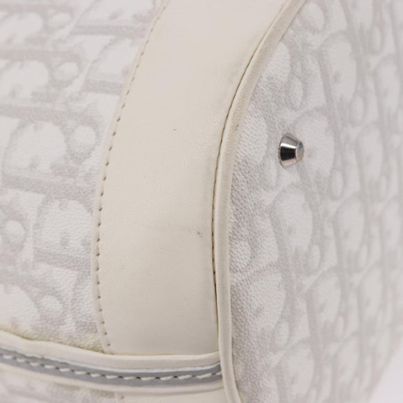 Christian Dior Trotter Romantic Chain Shoulder Bag PVC White Silver Auth 198528V