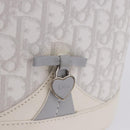 Christian Dior Trotter Romantic Chain Shoulder Bag PVC White Silver Auth 198528V-16