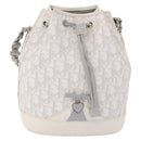 Christian Dior Trotter Romantic Chain Shoulder Bag PVC White Silver Auth 198528V-2