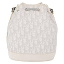Christian Dior Trotter Romantic Chain Shoulder Bag PVC White Silver Auth 198528V-3
