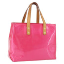 LOUIS VUITTON Monogram Vernis Reade PM Hand Bag Fuchsia Pink M91221 Auth 198531-1