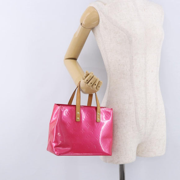 LOUIS VUITTON Monogram Vernis Reade PM Hand Bag Fuchsia Pink M91221 Auth 198531
