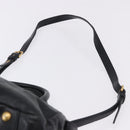 Miu Miu Hand Bag Vitellolux 2way Black Gold Auth 198533A-15