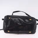 Miu Miu Hand Bag Vitellolux 2way Black Gold Auth 198533A-5